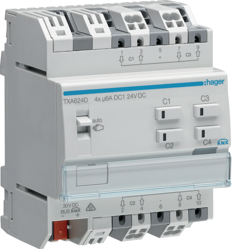 Rollladen-/Jalousieaktor 4-fach KNX easy, 24V | Hager