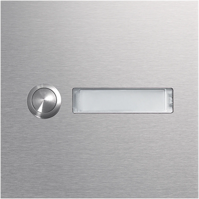Rund-Taster Modul 1 WE mit LED-Namensschild EB Edelstahl matt modular | Hager