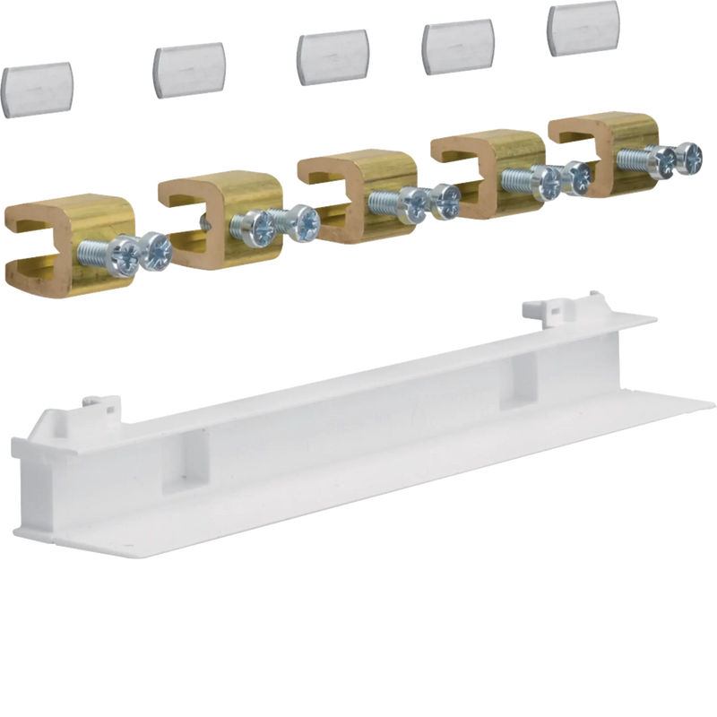 Sammelschienenverbinder, Feld/Feld, universZ, 5-polig, CU 12x5mm, 250A | Hager