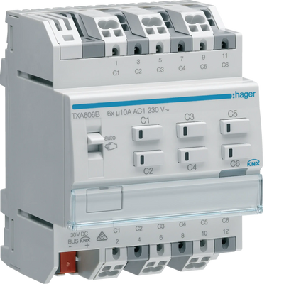 Schalt-/Jalousieaktor 6/3-fach KNX easy, 10A | Hager