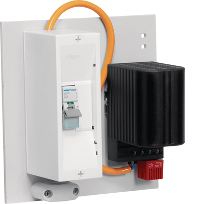 Schaltschrankheizung, Zubehör, 120-240VAC, 50W, mit Thermostat und Vorsicherung | Hager