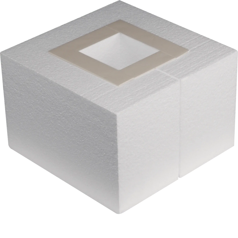 Schalungselement für Einbaueinheit Q12 244x244mm aus Styropor Höhe 200mm | Hager