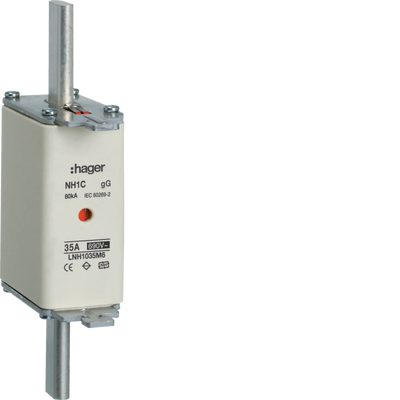 Sicherung NH1c gG AC690V 35A Kombikennmelder Grifflasche spannungsführend | Hager