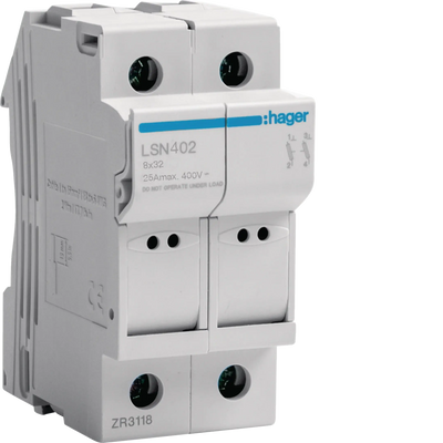 Sicherungselement 2P 25A 400V L32 2M | Hager