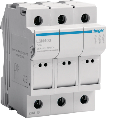 Sicherungselement 3P 25A 400V L32 3PLE | Hager