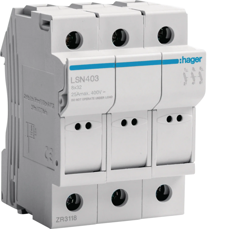Sicherungselement 3P 25A 400V L32 3PLE | Hager