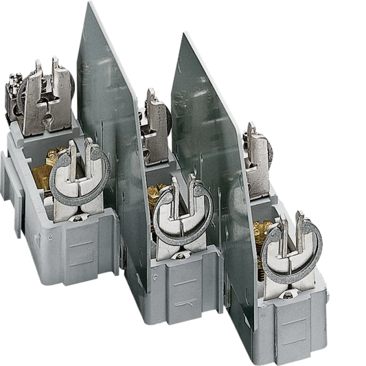 Sicherungsunterteil NH00 3x125A, 3fach Abgang je Pol, mit Buchsenklemme 3x16mm² | Hager