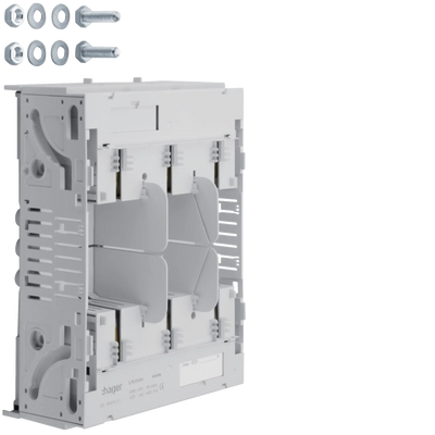 Sicherungsunterteil NH2 3x400A Montageplatte Zu- und Abgang Schraubanschluss M10 | Hager