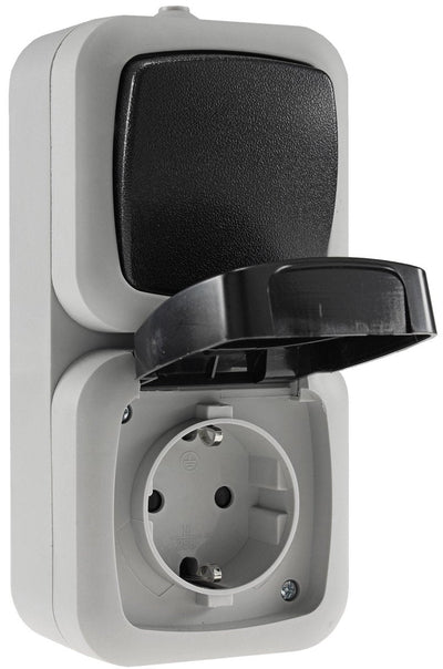 Feuchtraum Kombi-Schalter/Steckdose,IP44 | Chilitec
