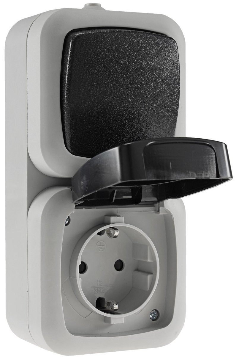 Feuchtraum Kombi-Schalter/Steckdose,IP44 | Chilitec