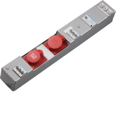 Steckdosenleiste, KVS, CEE 32A 5p, CEE 16 A 5p, 1 x D02-Sicherungssockel | Hager