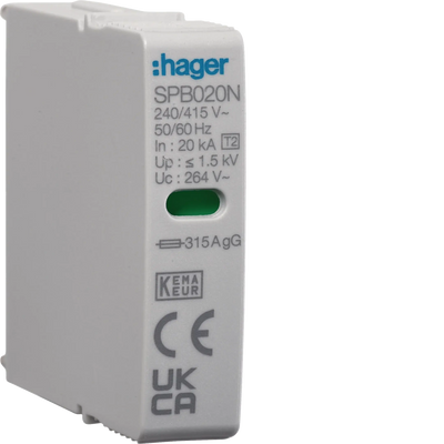 Steckmodul  1P T2 N-PE SPB420 | Hager