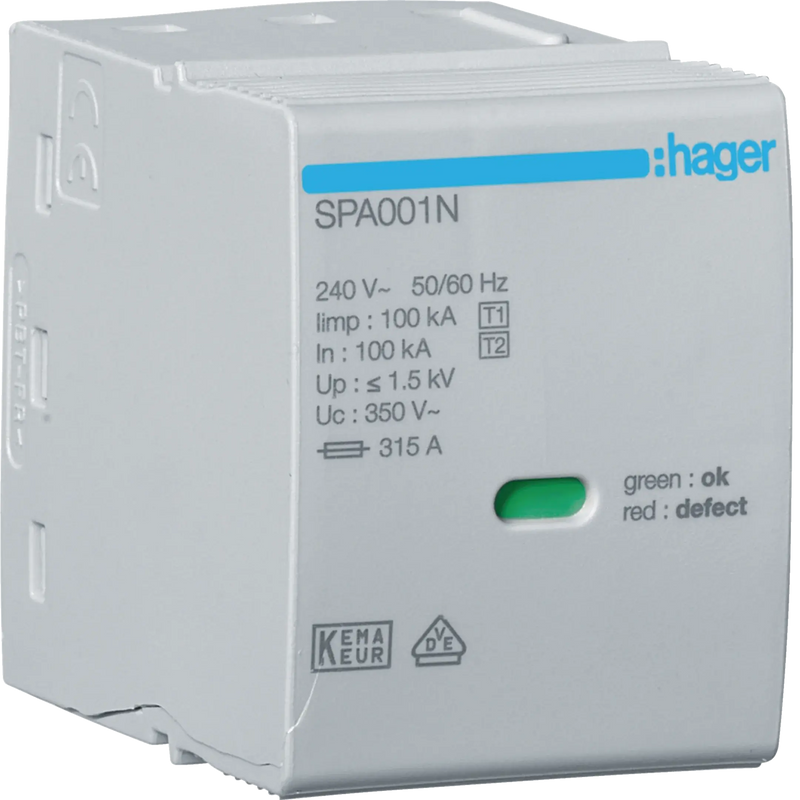 Steckmodul N-PE Uc 350V Iimp 100kA Up 1.5kV | Hager