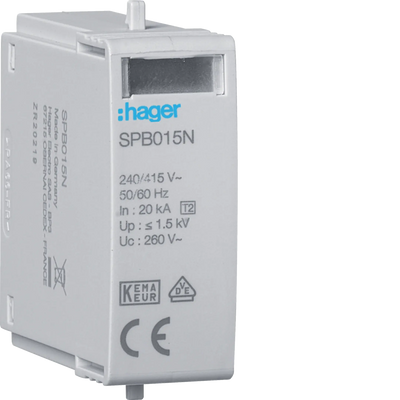 Steckmodul T2 N-PE Uc 260V Imax 40kA Up 1.5kV | Hager