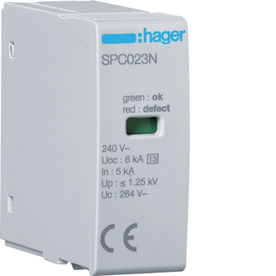 Steckmodul T3 1P Uc 264V In 5kA Uoc 6kV Up 1.25kV | Hager