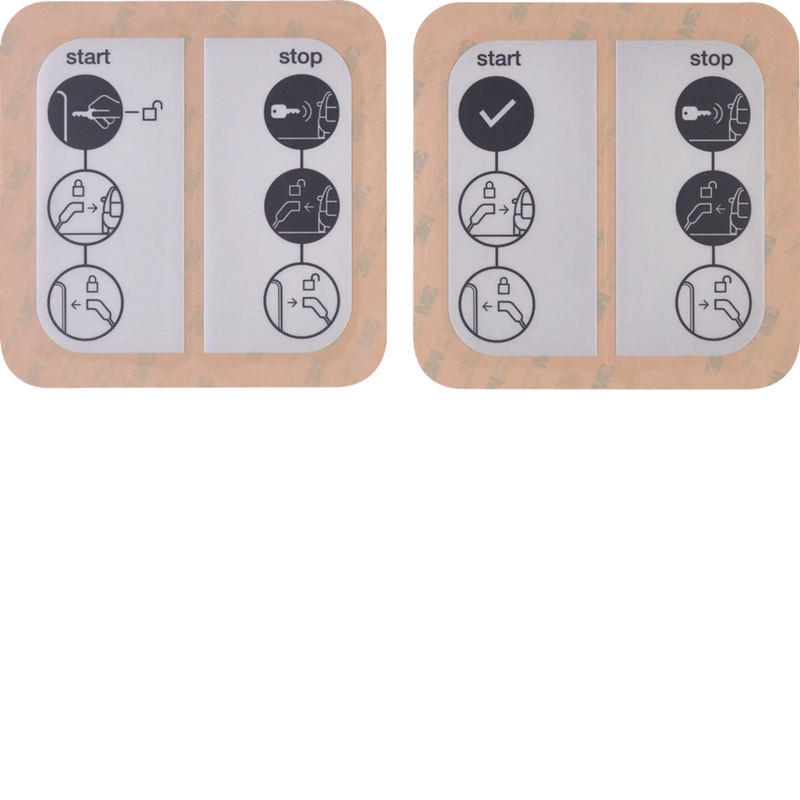 Sticker für Ladestation witty mit Schlüsselschalter-Symbol | Hager