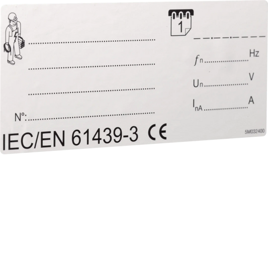 Typenschild IEC / EN 61439-3, 10 Stück | Hager
