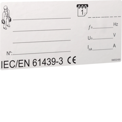 Typenschild IEC / EN 61439-3, 10 Stück | Hager
