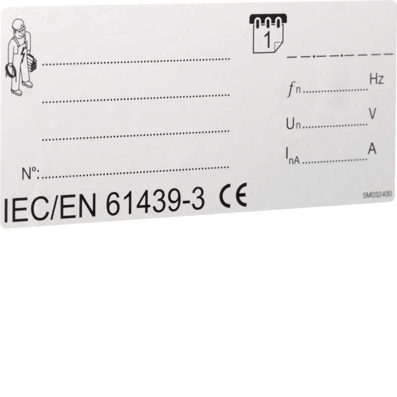 Typenschild IEC / EN 61439-3, 10 Stück | Hager