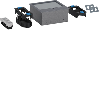 UD-ZuHause Bodendosenset m bestückter Versorgungseinheit Q06 Belag T=5mm RAL7011 | Hager
