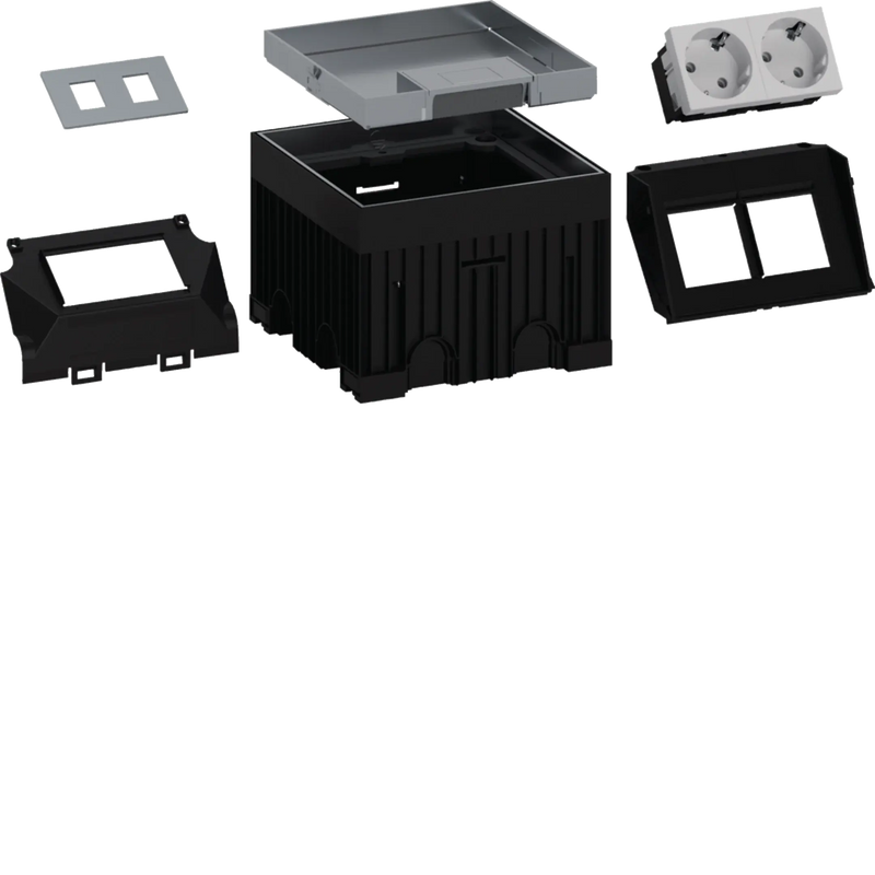 UD-ZuHause mini Set mit bestückter Edelstahlkassette Q02 LE m. Belagstiefe 15mm | Hager