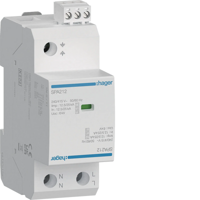 Überspannungsableiter T1+T2+T3 2P 12.5kA FM TNS/TT | Hager