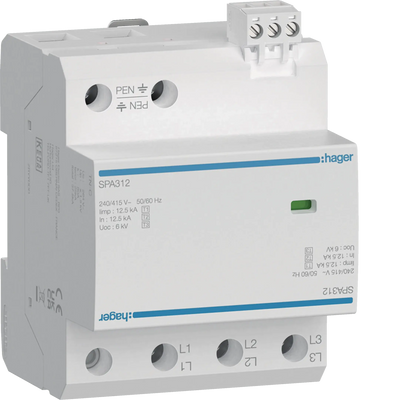 Überspannungsableiter T1+T2+T3 3P 12.5kA FM TN-C | Hager