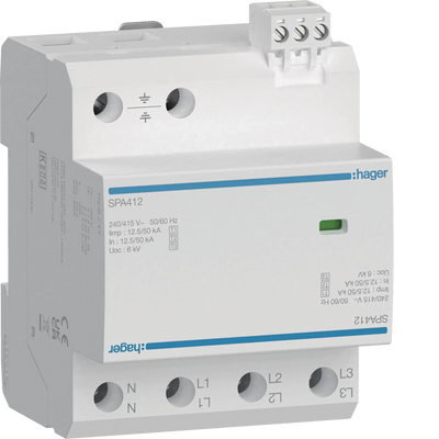 Überspannungsableiter T1+T2+T3 4P 12.5kA FM TNS/TT | Hager