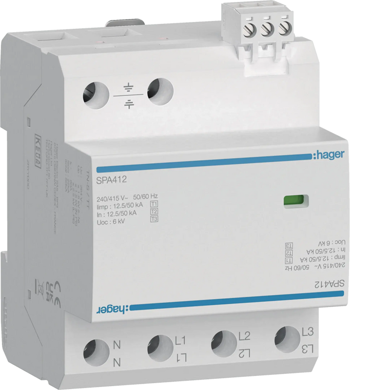 Überspannungsableiter T1+T2+T3 4P 12.5kA FM TNS/TT | Hager