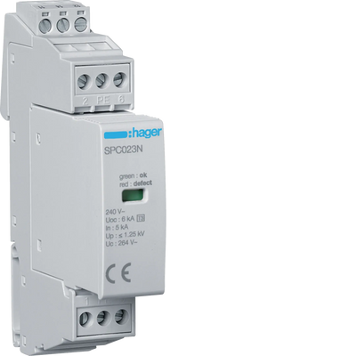 Überspannungsableiter T3 1P+N Uc 264V In 5kA Up 1.25kV Kontakt | Hager