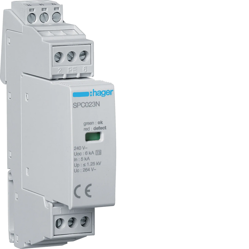 Überspannungsableiter T3 1P+N Uc 264V In 5kA Up 1.25kV Kontakt | Hager