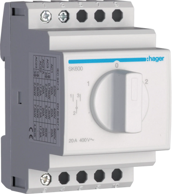 Umschalter mit Nullstellung 20A 400V | Hager