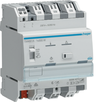 Universal-Dimmaktor 1-fach KNX easy, 1x300W, ESL/LED | Hager