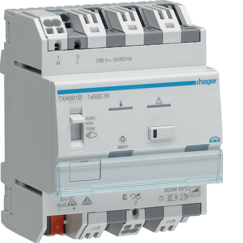 Universal-Dimmaktor 1-fach KNX easy, 1x600W, ESL/LED | Hager
