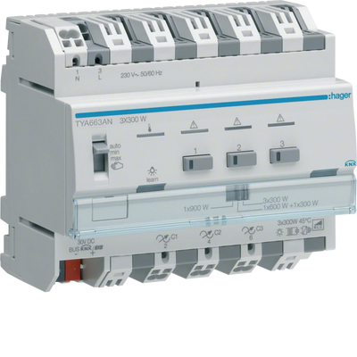 Universal-Dimmaktor 3-fach KNX, 3x300W, ESL/LED | Hager
