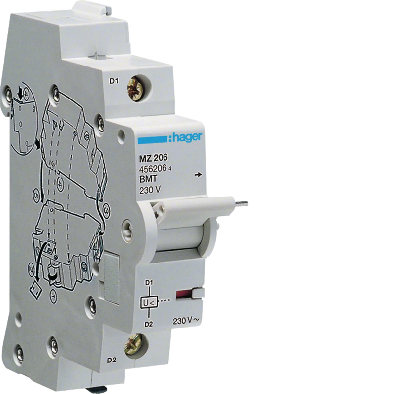 Unterspannungsauslöser für MCB RCBO < 125A 230V AC | Hager