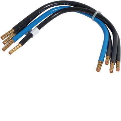 Verbindungsleitungen,4x10qmm,sw/bl,250mm,L1,l2,L3,N, | Hager