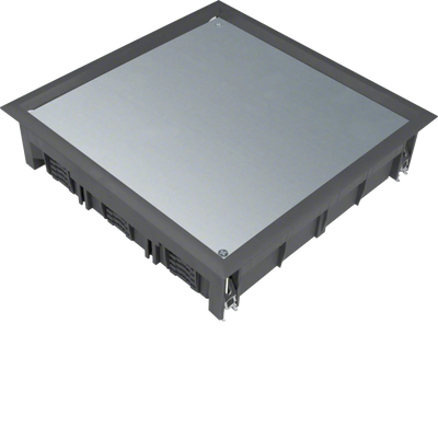 Verschlussdeckel Q12 244x244mm für 12mm Bodenbelag aus Polyamid tiefschwarz | Hager
