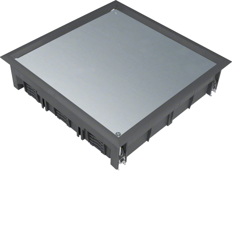 Verschlussdeckel Q12 244x244mm für 12mm Bodenbelag aus Polyamid tiefschwarz | Hager