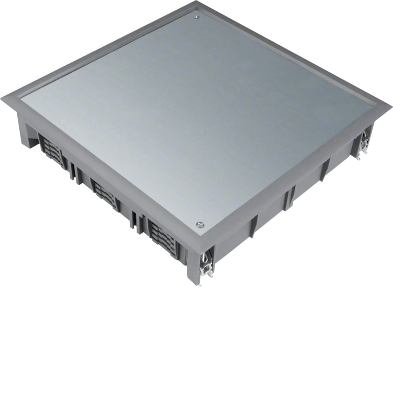 Verschlussdeckel Q12 244x244mm für 5mm Bodenbelag aus Polyamid eisengrau | Hager