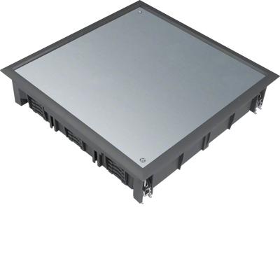Verschlussdeckel Q12 244x244mm für 5mm Bodenbelag aus Polyamid tiefschwarz | Hager