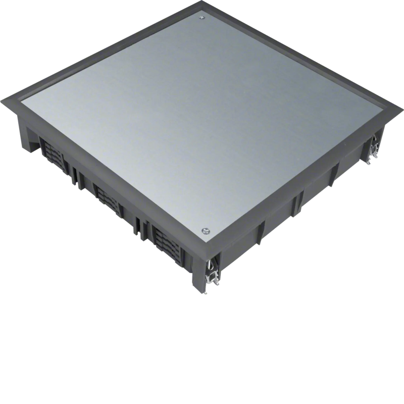 Verschlussdeckel Q12 244x244mm für 5mm Bodenbelag aus Polyamid tiefschwarz | Hager