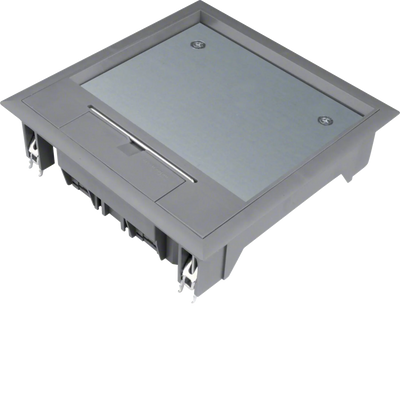 Versorgungseinheit Q06 200x200mm für 12mm Bodenbelag aus Polyamid eisengrau | Hager