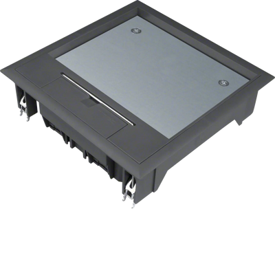 Versorgungseinheit Q06 200x200mm für 12mm Bodenbelag aus Polyamid tiefschwarz | Hager