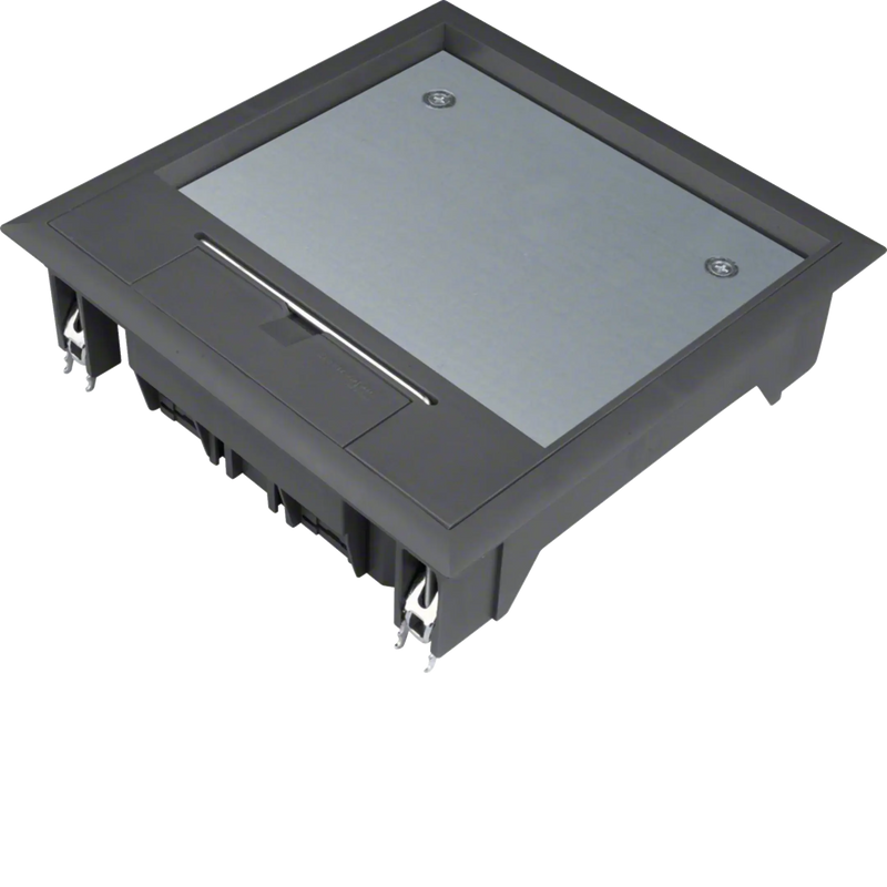 Versorgungseinheit Q06 200x200mm für 12mm Bodenbelag aus Polyamid tiefschwarz | Hager