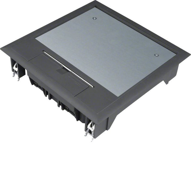 Versorgungseinheit Q06 200x200mm für 5mm Bodenbelag aus Polyamid tiefschwarz | Hager