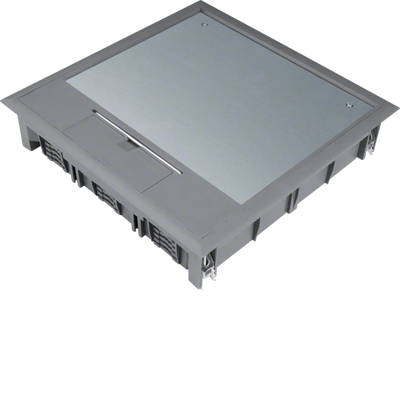 Versorgungseinheit Q12 244x244mm für 5mm Bodenbelag aus Polyamid eisengrau | Hager