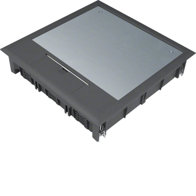 Versorgungseinheit Q12 244x244mm für 5mm Bodenbelag aus Polyamid tiefschwarz | Hager