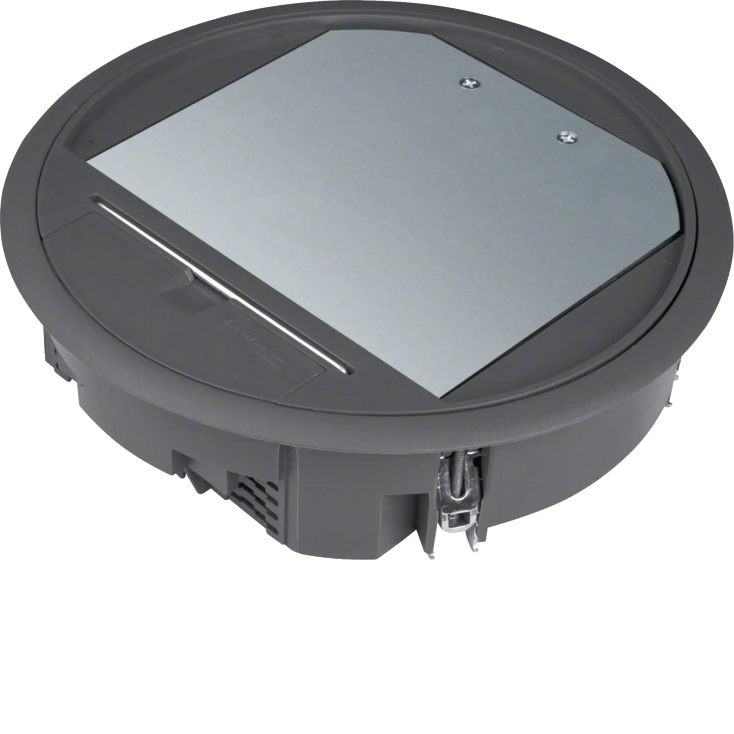 Versorgungseinheit R06 rund 215mm für 5mm Bodenbelag aus Polyamid tiefschwarz | Hager
