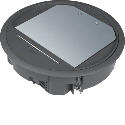 Versorgungseinheit R06 rund 215mm für 5mm Bodenbelag aus Polyamid tiefschwarz | Hager